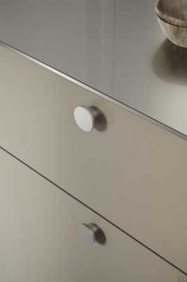 Perilla para muebles de metal plateado Circle 50