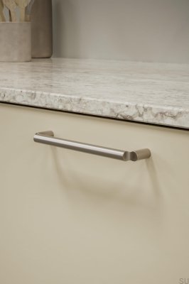 Tirador alargado para muebles de metal niquelado Break 160