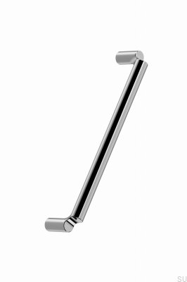 Tirador alargado para muebles Break 160 de metal cromado plateado
