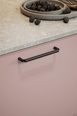Tirador para mueble alargado Break 160, metal, negro mate