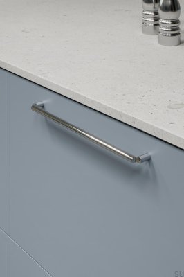Tirador alargado para muebles Break 320 de metal cromado plateado