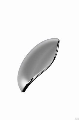 Tirador alargado para muebles de metal Luna 64, niquelado plateado