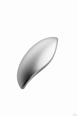 Tirador alargado para muebles de metal plateado Luna 64