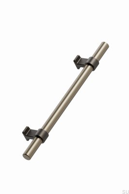 Tirador alargado para muebles Bond 320 de aluminio cepillado dorado con acabado en bronce antiguo