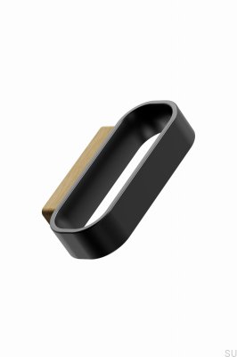 Tirador para mueble rectangular Race 32, madera de roble negro mate