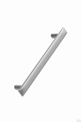 Tirador alargado para muebles de metal plateado Flow 160