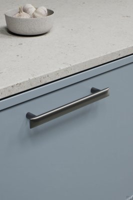 Tirador para mueble oblongo Flow 160 Gun-Metal