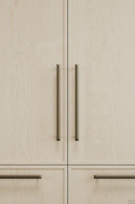 Tirador alargado para muebles de metal dorado cepillado Flow 320