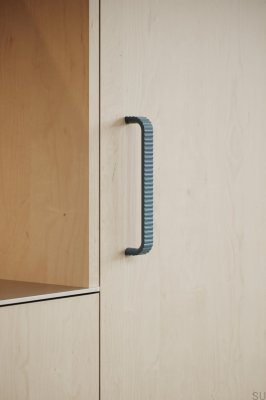 Tirador para mueble rectangular Lace 160, metal azul mate