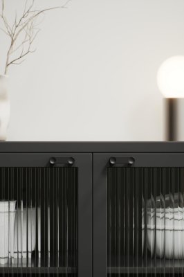 Pomo para mueble Punto 32 de metal, negro mate