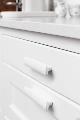 Tirador para mueble rectangular Vainilla 96 Cerámica Blanco