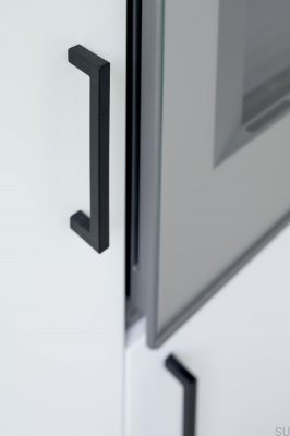 Tirador para muebles cuadrado de plástico negro OceanIX 128 con textura 10 W