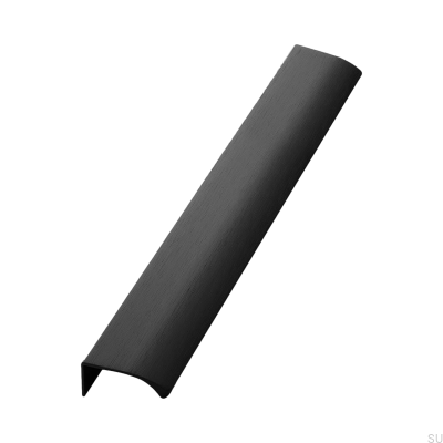 Tirador para muebles Edge Straight 350 de aluminio cepillado en negro mate