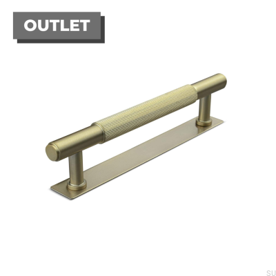 Tirador para mueble rectangular Salo Stripe 128 oro cepillado