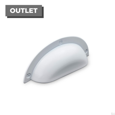 Tirador para mueble Conti 64 Shell, metal, blanco mate