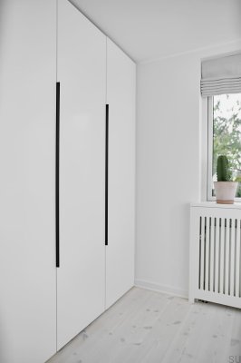 Tirador para muebles Edge Straight 1200 de aluminio cepillado negro mate