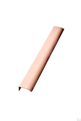 Tirador para muebles Edge Straight 350 de aluminio cepillado y cobre