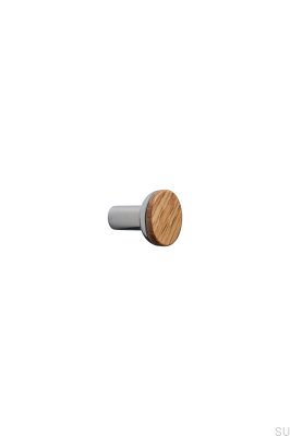 Pomo para mueble Bis 24 de madera, roble cromado