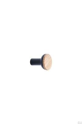 Pomo para mueble Bis 24 de madera, roble negro mate