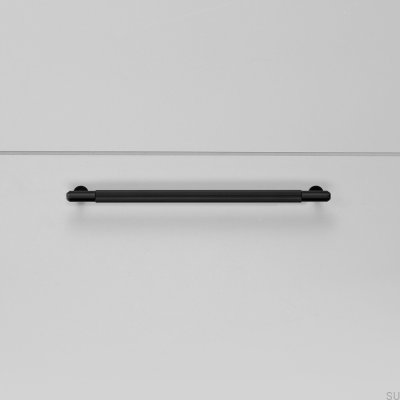 Tirador alargado para muebles Linear 225 de acero negro