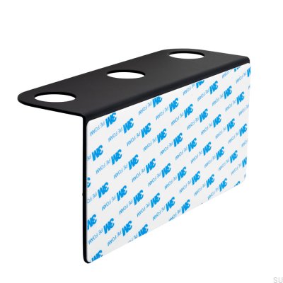 Soporte dispensador de jabón triple, negro mate