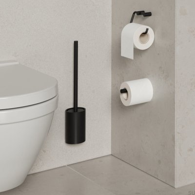 Escobilla de baño Stay Steel, negro mate