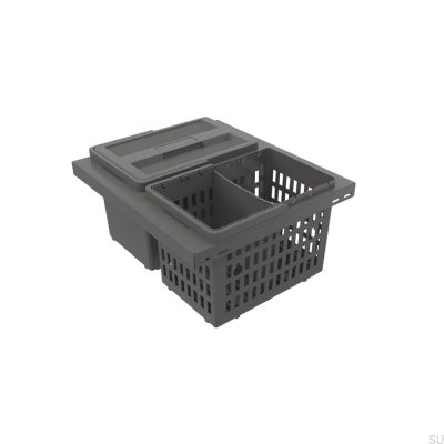 Contenedor de reciclaje Cube Basic Low Eco 400, gris oscuro