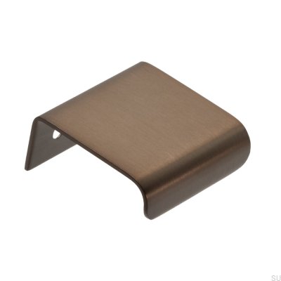 Tirador para muebles Lip 40 de latón marrón con borde cepillado