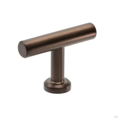 Perilla para muebles T-Bar Viva de latón marrón cepillado