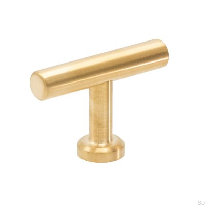 Pomo para mueble T-Bar Viva de latón cepillado