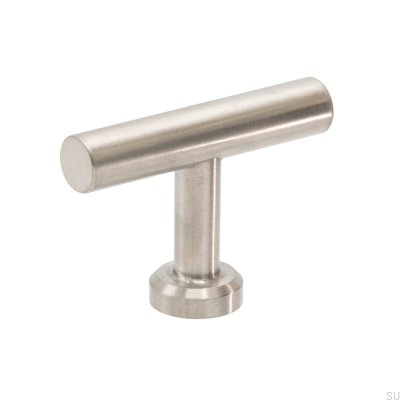 Pomo para mueble T-Bar Viva, acero inoxidable cepillado