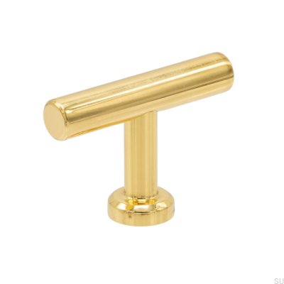 Pomo para mueble T-Bar Viva de latón pulido