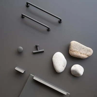 Pomo para mueble T-Bar Viva Acero Grafito
