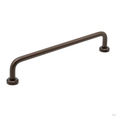 Tirador para mueble rectangular Viva 160, latón, marrón, cepillado