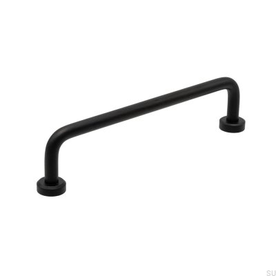 Tirador para mueble rectangular Viva 128, Acero negro mate