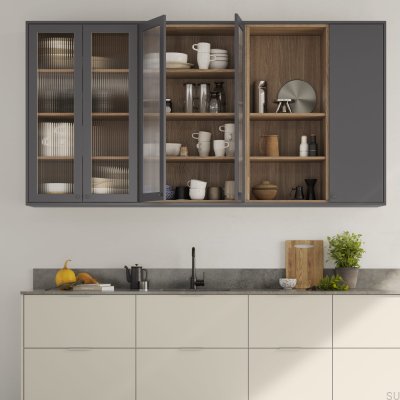 Tirador para mueble Edge Side 160 Aluminio Gris
