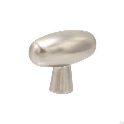 Pomo para mueble T-Bar Oliver, acero cepillado