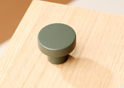 Pomo para mueble Circular 33 Metal Verde Ceniza