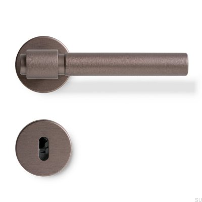 Tirador de puerta Helix Plain 200, metal, marrón oscuro
