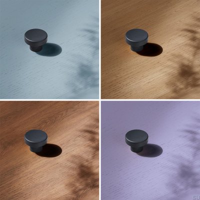 Pomo para mueble Circular 33 de metal Azul Profundo