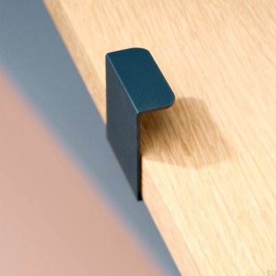 Tirador para mueble con borde metálico Hide 40 Azul Profundo