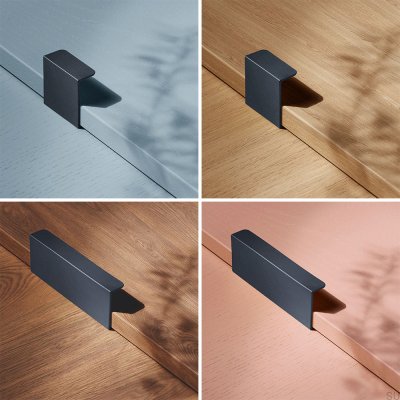 Tirador para mueble con borde metálico Hide 40 Azul Profundo