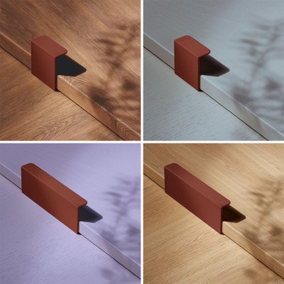Tirador para mueble canto metálico Hide 120 Marrón Rojizo