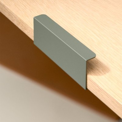 Tirador para mueble con borde metálico Hide 120 Verde Ceniza