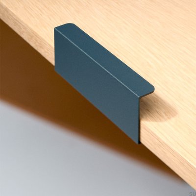 Tirador para mueble con borde metálico Hide 120 Azul Profundo