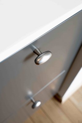 Pomo para mueble T-Bar Oliver, acero cepillado