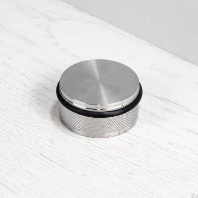 Tope de puerta de piso de acero plateado cruzado