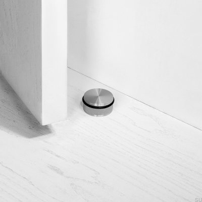 Tope de puerta de piso de acero plateado cruzado