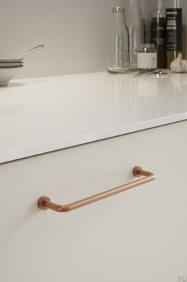 Tirador para mueble longitudinal Lounge 128, cobre cepillado