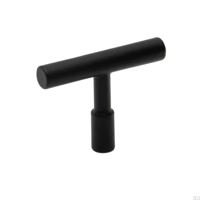 Pomo para mueble T-Bar Spira, acero negro mate